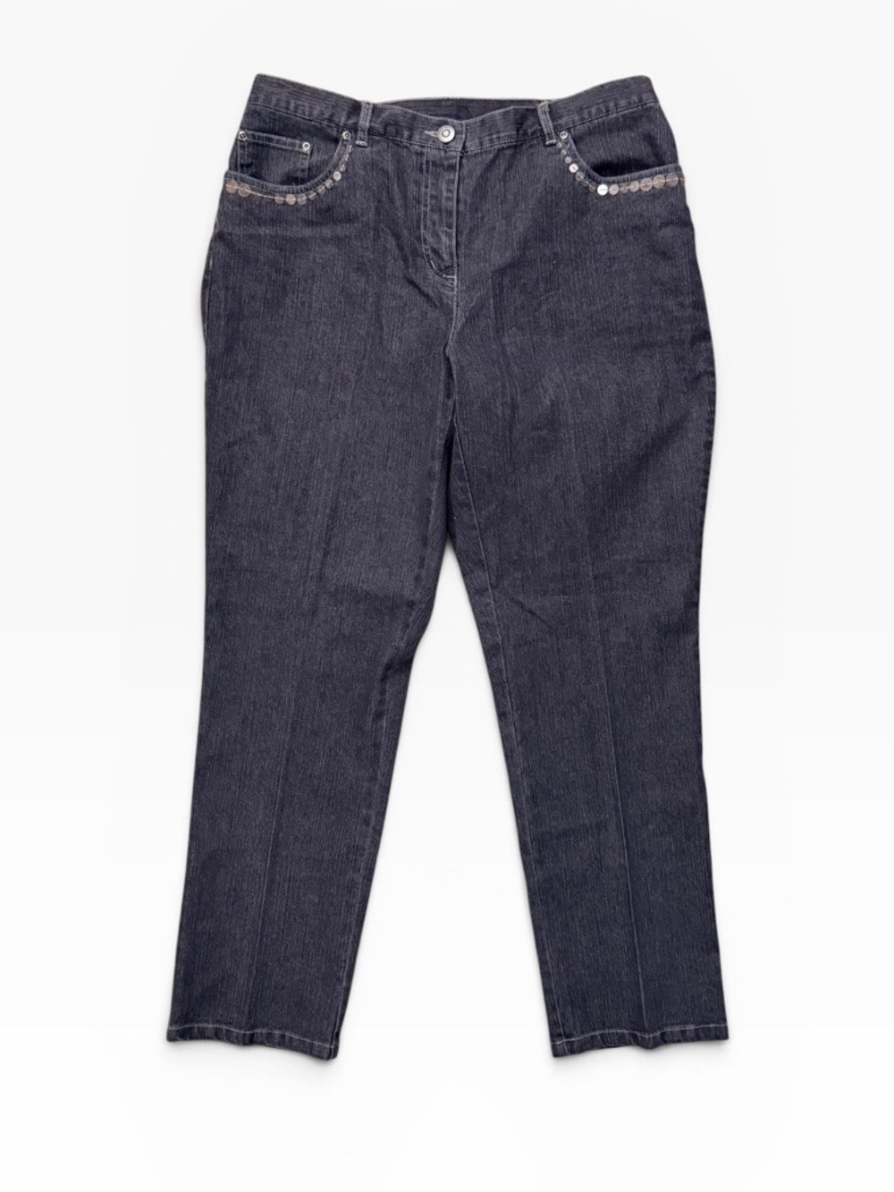 Ruby Rd Petite Graphite Straight Leg Jeans Women's 12P